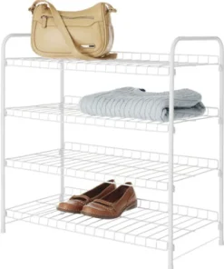 4-Tier Closet Shelf, White, 11.63 x 22.75 x 23.75-In.