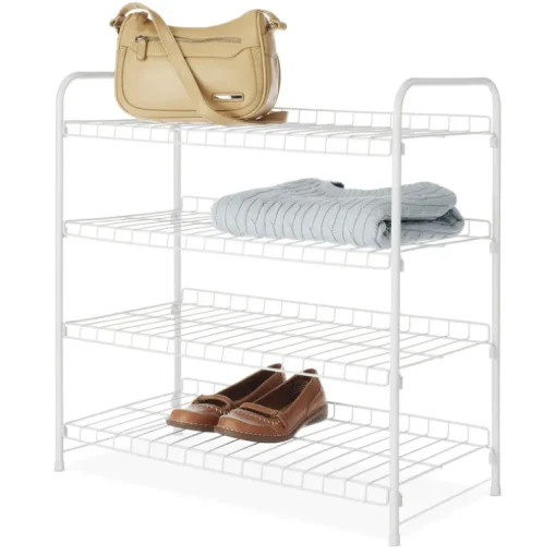 4-Tier Closet Shelf, White, 11.63 x 22.75 x 23.75-In.