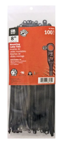 TIES MOUNT BLK 8" BG100