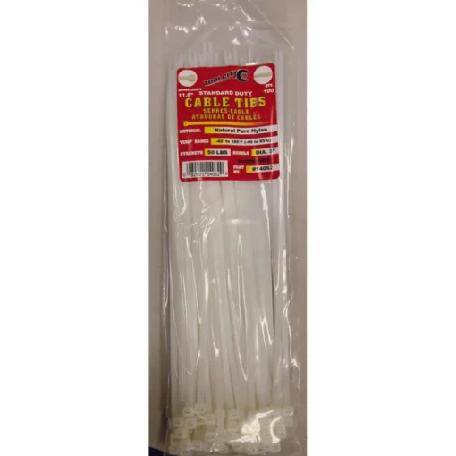 Tool City 11.8 in. L White Cable Tie 100 pk