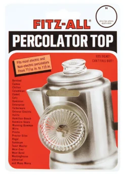 Tops Fitz-All Replacement Percolator Heat Resistant Glass Top 13/16 to 1-1/2 in.