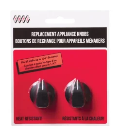 Tops Plastic Black Fitz-All Replacement Appliance Knobs (Set of 2)