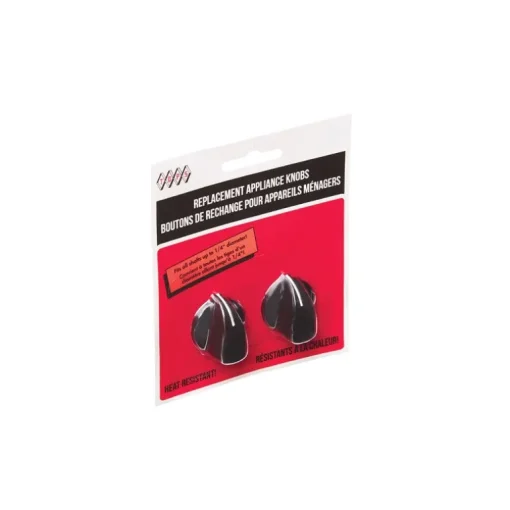 Tops Plastic Black Fitz-All Replacement Appliance Knobs (Set of 2)