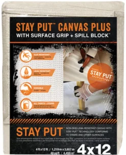 Trimaco Stay Put 4 ft. W X 12 ft. L Canvas Drop Cloth 1 pk