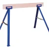 Trojan Powder Coat Steel Blue Adjustable Folding Sawhorse 1000 lb. Capacity 27 H in.