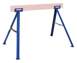Trojan Powder Coat Steel Blue Adjustable Folding Sawhorse 1000 lb. Capacity 27 H in.