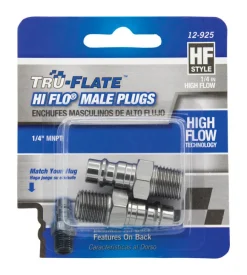 Tru-Flate Anodized Aircraft Aluminum Plug 1/4 in. Male 1 2 pc