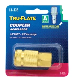 Tru-Flate Brass Air Coupler 1/4 in. Female 1 pc