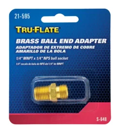Tru-Flate Brass Ball-End Adapter 1/4 in. Male 1 pc