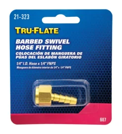 Tru-Flate Brass Barbed Swivel Fitting 1/4 in. Female 1 pc