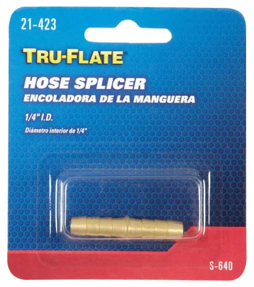 Tru-Flate Brass Hose Splicer 1/4 in. 1 pc
