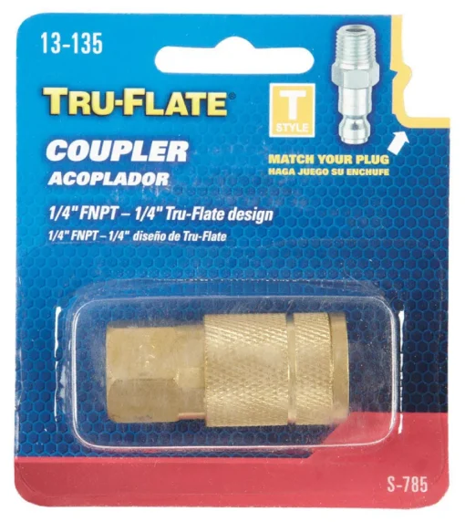 Tru-Flate Brass Quick Change Coupler 1/4 in. FPT 1 pc