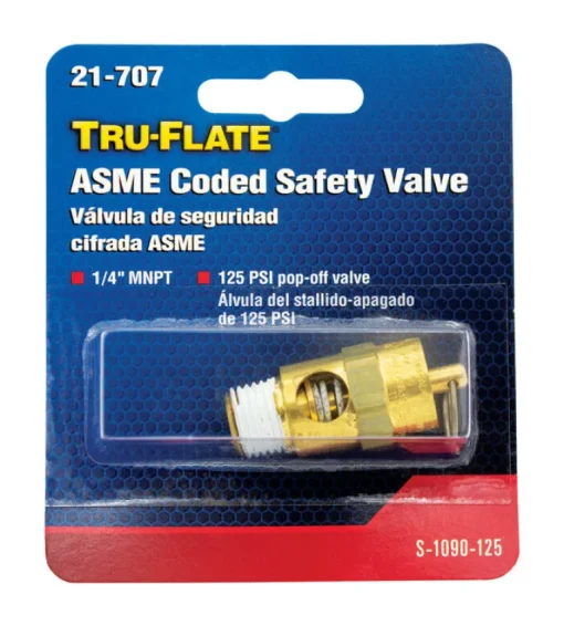Tru-Flate Brass Safety Valve 1/4 in. Male 1 pc