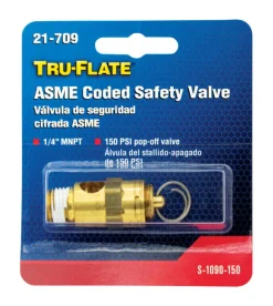 Tru-Flate Brass Safety Valve 1/4 in. Male 1 pc