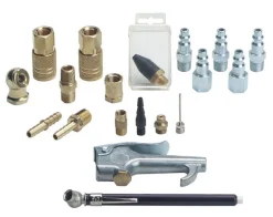 Tru-Flate Brass/Steel Air Coupler and Plug Set 1/4 in. Female 19 pc