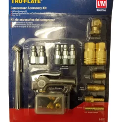 Tru-Flate Brass/Steel Air Coupler and Plug Set 1/4 in. Female 19 pc