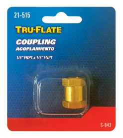 Tru-Flate Brass/Steel Hex Coupling 1/4 in. Female 1 pc. (Pack of 5)