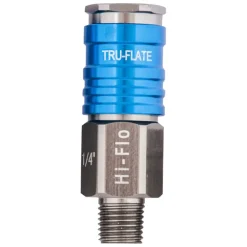 Tru-Flate Hi Flo Aluminum Coupler 1/4 in. Male 1 pc