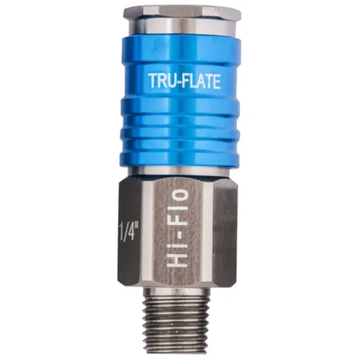 Tru-Flate Hi Flo Aluminum Coupler 1/4 in. Male 1 pc