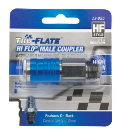 Tru-Flate Hi Flo Aluminum Coupler 1/4 in. Male 1 pc
