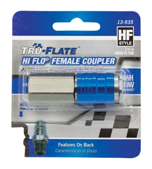 Tru-Flate HI FLO Aluminum Coupler 1/4 in. Female 1 pc
