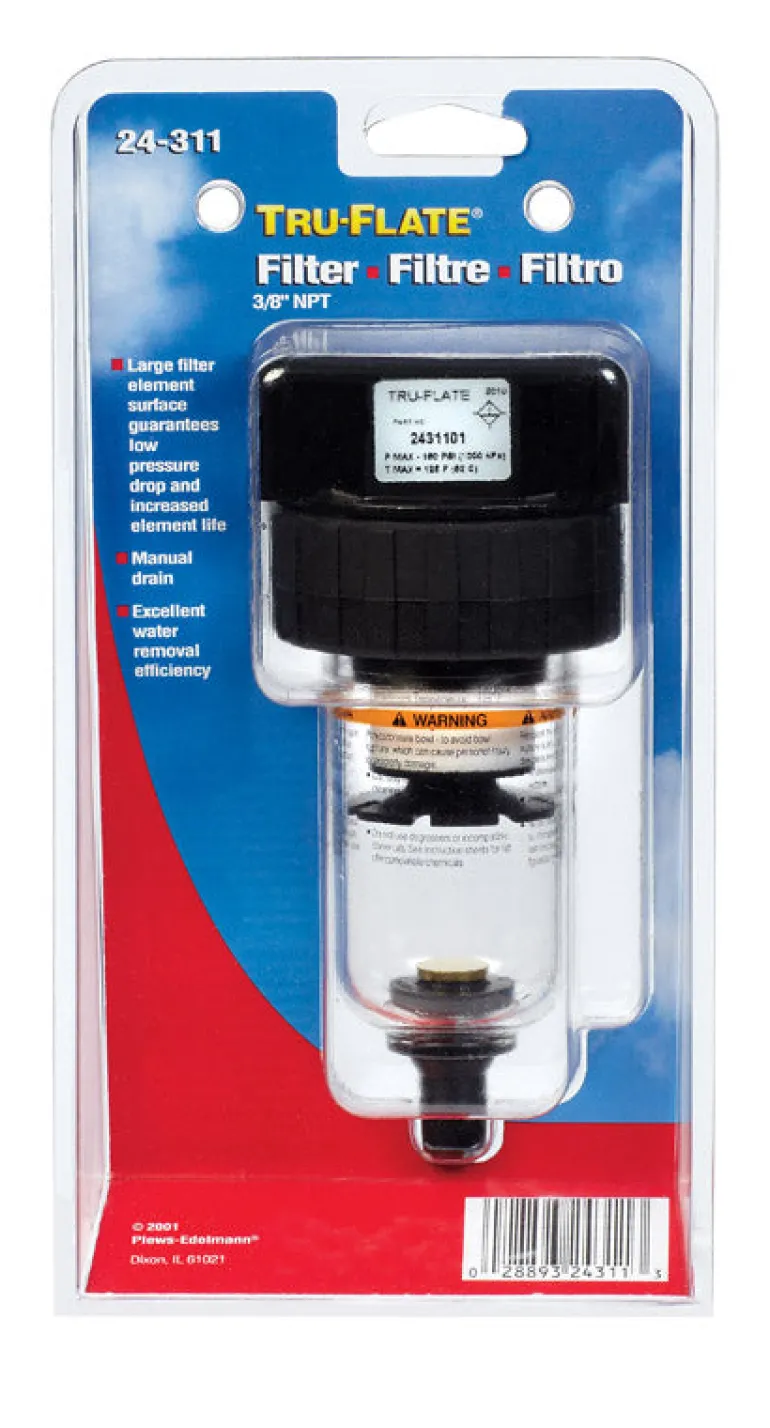 Tru-Flate Plastic Filter 3/8 in. NPT 150 psi 1 pc