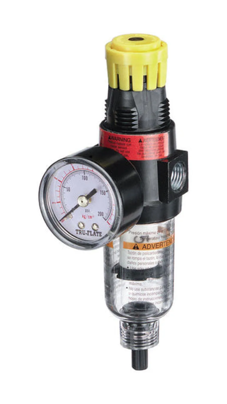 Tru-Flate Plastic Filter and Regulator with Gauge 1/4 in. NPT 150 psi 1 pc