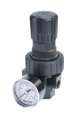 Tru-Flate Plastic/Steel Compact Regulator with Gauge 3/8 in. NPTF 125 psi 1 pc
