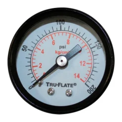 Tru-Flate Plastic/Steel Mini Air Line Rugged Gauge 1/8 in. NPT 200 psi 1 pc