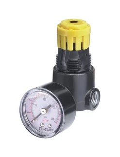 Tru-Flate Plastic/Steel Mini Regulator with Gauge 1/4 in. NPT 160 psi 1 pc