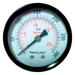 Tru-Flate Polycarbonate Air Line Gauge 1/4 in. NPT 300 psi 1 pc