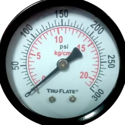 Tru-Flate Polycarbonate Air Line Gauge 1/4 in. NPT 300 psi 1 pc