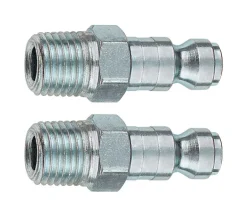 Tru-Flate Steel 1/4 in. T-Style Plug 1/4 in. Male 2 pc
