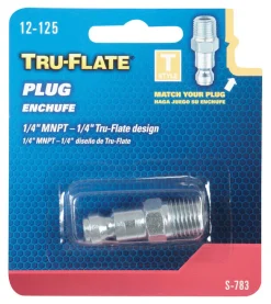 Tru-Flate Steel Air Plug 1/4 in. Male 1 pc