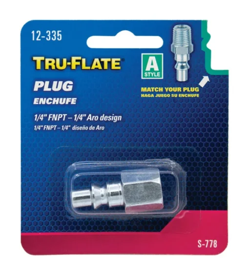 Tru-Flate Steel Air Plug 1/4 in. Female 1 pc