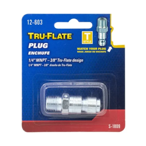 Tru-Flate Steel Air Plug 1/4 in. Male 1 pc
