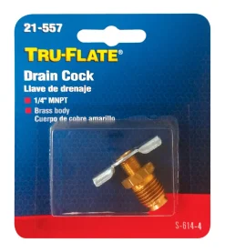 Tru-Flate Steel Drain Cock 1/4 in. Male NPT 1 pc.