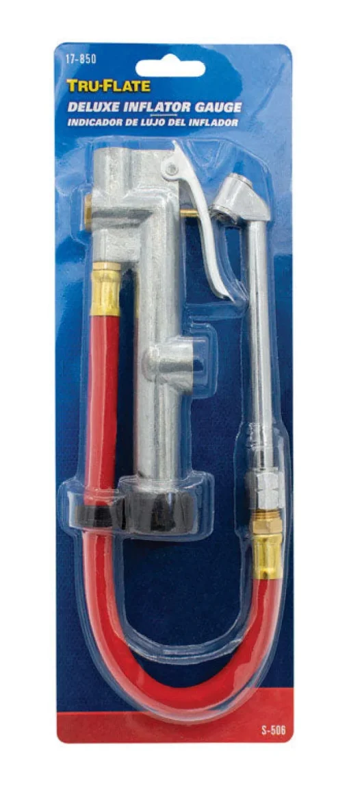Tru-Flate Steel Inflator Gauge 1/4 FPT 1 pc