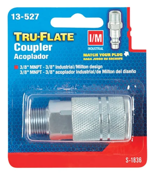 Tru-Flate Steel Quick Change Coupler 3/8 in. Male 1 pc