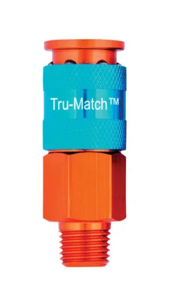 Tru-Flate Tru-Match Aluminum T-Style Coupler 1/4 in. Male 1 pc. (Pack of 10)