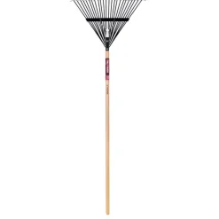 Truper 64.5 in. 24 Tine Steel Leaf Rake Wood Handle