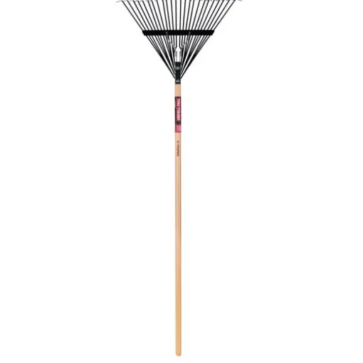 Truper 64.5 in. 24 Tine Steel Leaf Rake Wood Handle