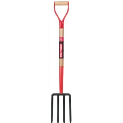 Truper 4 Tine Steel Spading Fork 30 in. Wood Handle