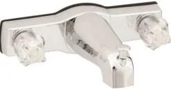 Tub-Shower Valve 8" 2-Hdle WallMnt Diverter W/Off-Set Brass Underbdy&Stem Chrome
