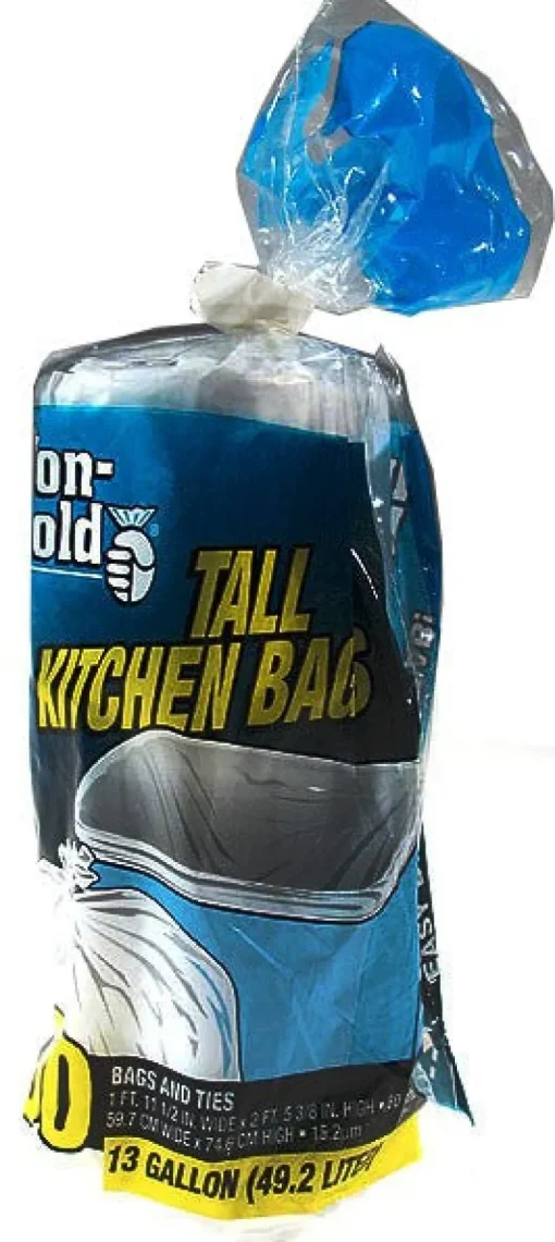 Tuffsak 1372521 13 Gallon Iron-HoldÂ® Tall Kitchen Bags 30 Count (Pack of 12)