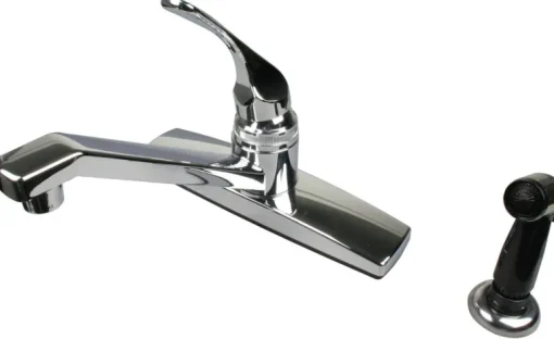 Ultra Faucets Non Metallic One Handle Chrome Kitchen Faucet Side Sprayer Included