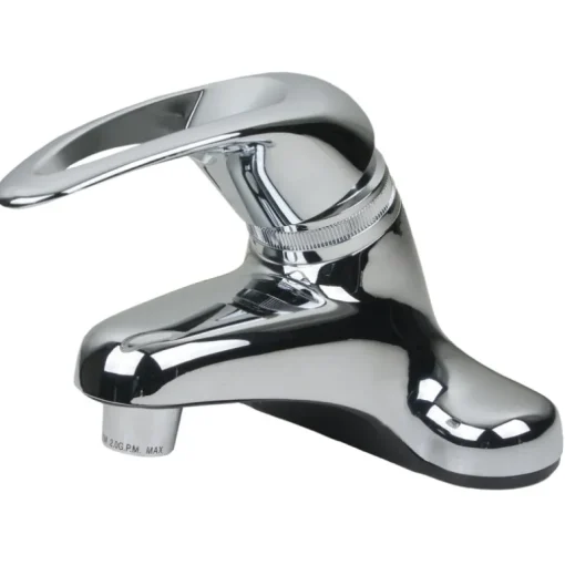 Ultra Faucets Non-Metallic Polished Chrome Single-Handle Bathroom Sink Faucet 4 in.