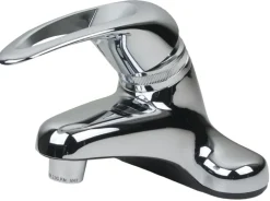 Ultra Faucets Non-Metallic Polished Chrome Single-Handle Bathroom Sink Faucet 4 in.