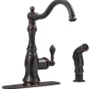 Ultra Faucets Stainless Steel Oil Rubbed Bronze 1.8 GPM 1-Handle Kitchen Faucet Side Sprayer