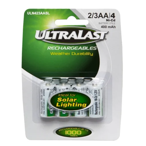 Ultralast Ni-Cad 2/3AA 1.2 V 400 mAh Solar Rechargeable Battery